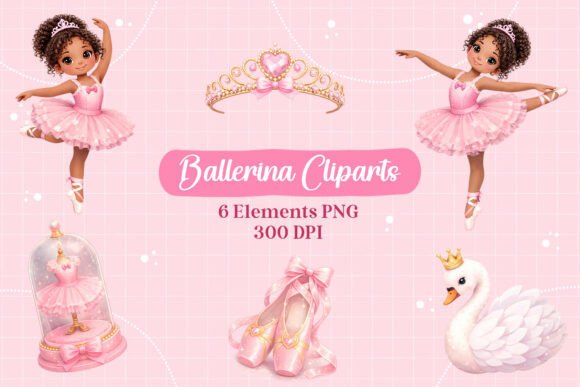 Ballerina Clipart Set: Soft Elegance for Your Creative Projects
