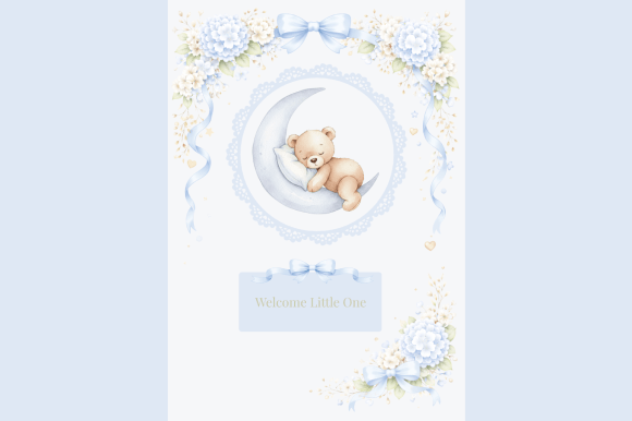 Blue Teddy Baby Shower Card: A Dreamy Design for Welcoming Little Ones