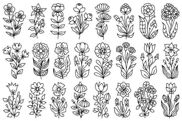 Bring Nature's Authenticity to Your Designs with Hand Drawn Flowers