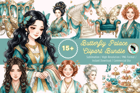 Butterfly Palace Clipart Bundle: A World of Fantasy