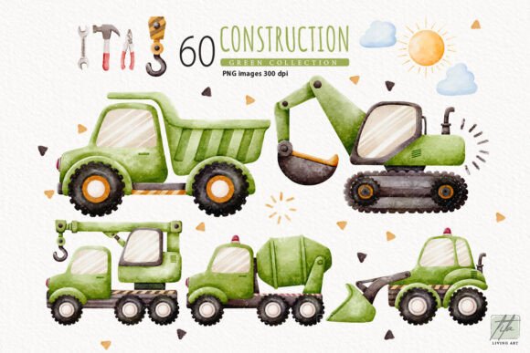 Construction Clipart: Realistic Design Assets for Heavy-Duty Projects
