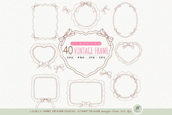 Coquette Frame Clipart: Versatile Design Assets