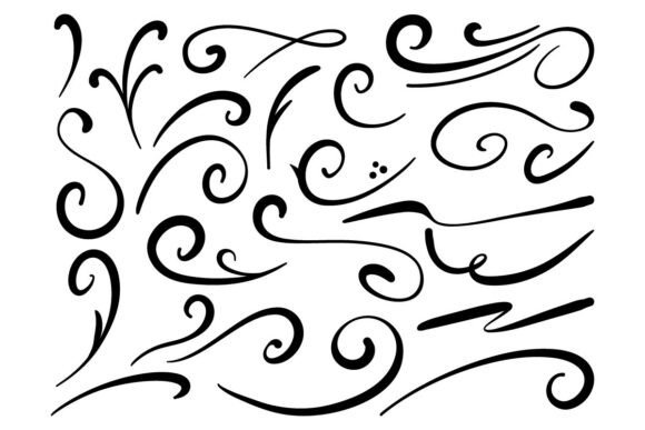 Elegant Embellishments: The Ornamental Swirl Flourish Vector Set Art