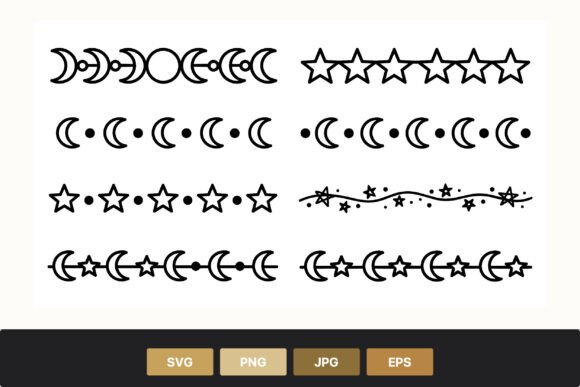 Elevate Your Projects with Moon Star Border Elements