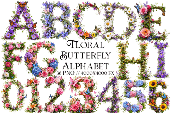 Floral Butterfly Alphabet: A Guide to Botanical Design Assets