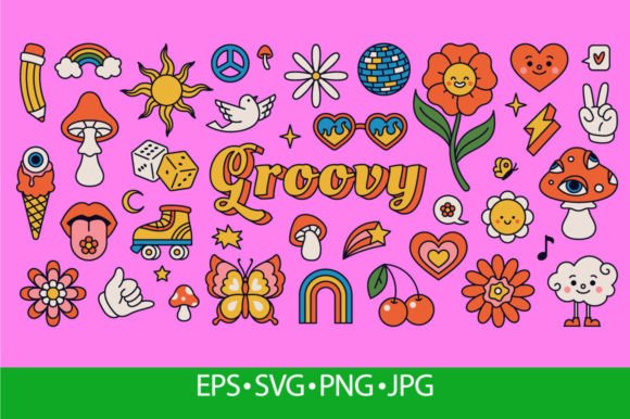 Groovy Graphics: Unpacking the Retro 70s Hippie Stickers Vibe