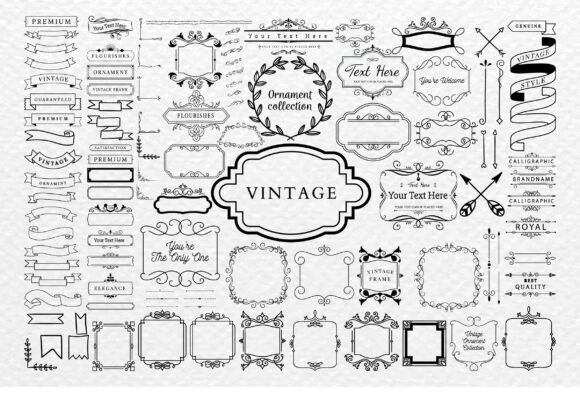 Hand Drawn Frames, Banners & Ribbons: A Complete Design Kit