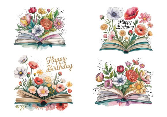 Open Book and Floral Book Vector: Blooming Creativity