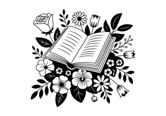 Open Book Silhouette with Flower Vector: A Creative Asset Guide