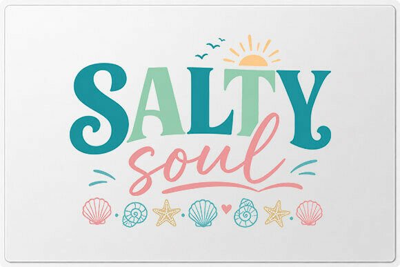 Salty Soul Beach Quote PNG: Coastal Charm for Your Designs