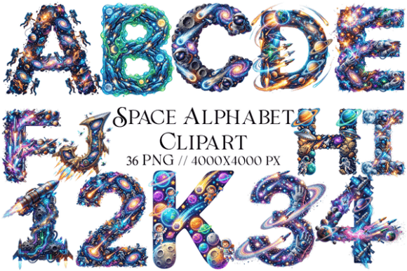 Space Alphabet Clipart: A Cosmic Toolkit for Modern Creators