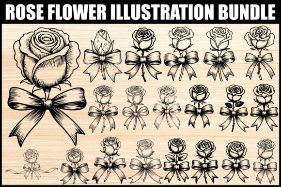 Vintage Rose Bow Clipart: Elevate Your Designs with Timeless Elegance