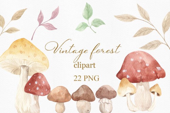 Vintage Watercolor Forest Mushrooms: A Designer's Guide to Whimsical Charm